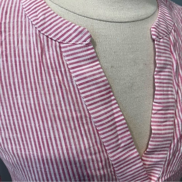 Vineyard Vines Pink & White Easy Striped Savannah Popover Top Size XS - Picture 2 of 13